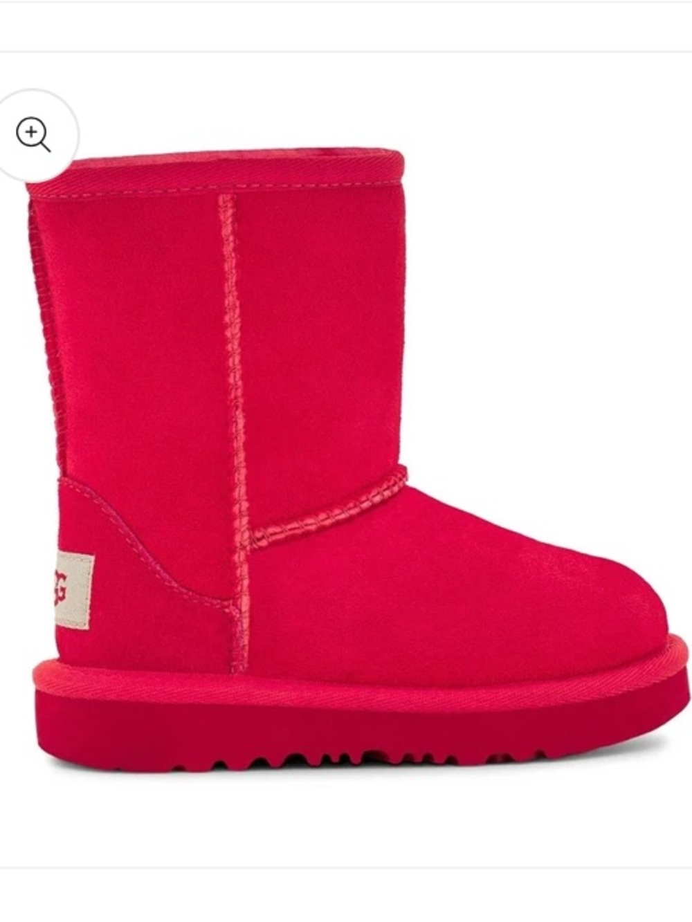 UGG Classic Short Sherling Fur Winter Red Boots 7 Toddler Leather